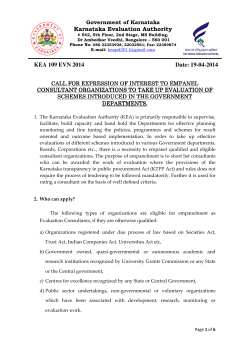 Karnataka Evaluation Authority KEA 109 EVN 2014 Date: 19-04-2014