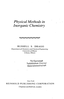 Physical Methods in Inorganic Chemistry