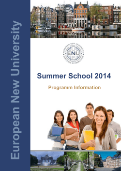 International Summer School 2014