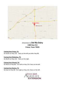 Directions to Del Rio Dairy 1380 Hwy 214 Friona
