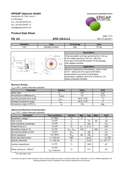 EPIGAP Optronic GmbH Product Data Sheet PD UV EPD-150-0-2.5