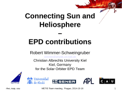 Connecting Sun and Heliosphere – EPD contributions