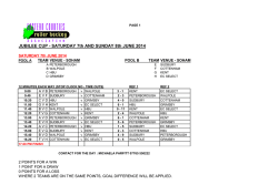 JUBILEE CUP - SATURDAY 7th AND SUNDAY 8th JUNE 2014