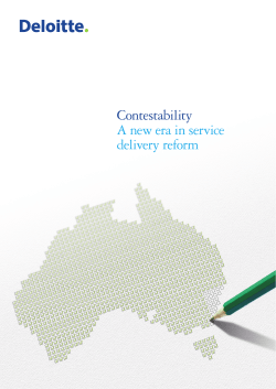 Contestability A new era in service delivery reform