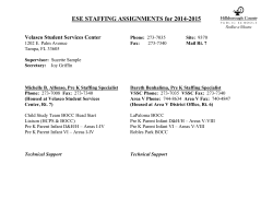 ESE STAFFING ASSIGNMENTS for 2014-2015
