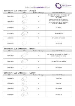 Echo-Hood Compatibility Chart Balloons for EUS Endoscopes