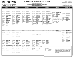 horaire exercices en groupe été 2014