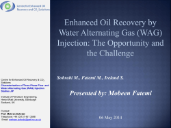Enhanced Oil Recovery by Water Alternating Gas (WAG) Injection
