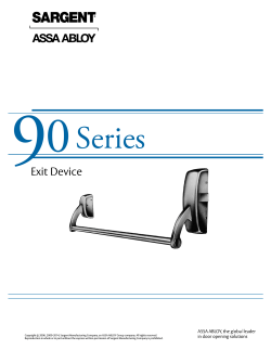 90 Series Exit Devices Catalog