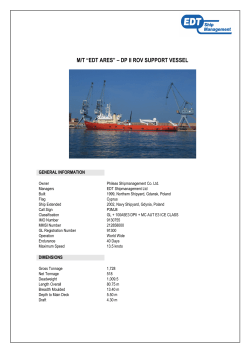 M/T “EDT ARES” – DP II ROV SUPPORT VESSEL