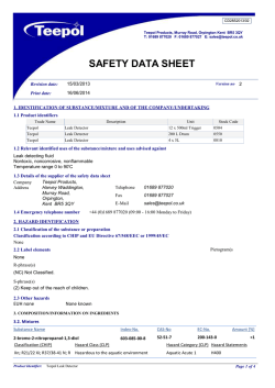 Teepol Leak Detector MSDS