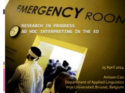 research in progress ad hoc interpreting in the ed
