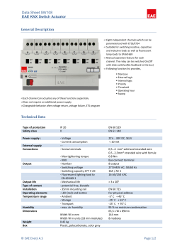Data Sheet SW108 EAE KNX Switch Actuator General Description