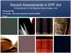 Recent Amendments in EPF Act Increase in Statutory Salary Ceiling
