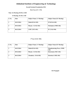 Download Time Table of Second Sessional