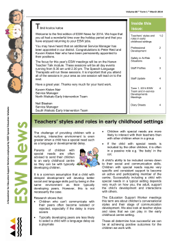 ESW Newsletter Vol 60 March 2014