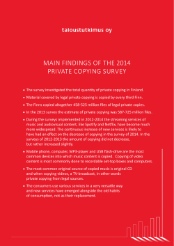 main findings of the 2014 private copying survey