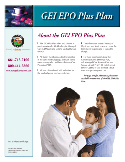 GEI EPO Plus Plan - Managed Care Systems