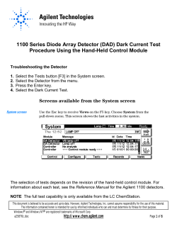 1100 Series Diode Array Detector (DAD) Dark Current Test