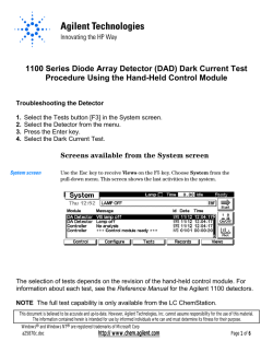 1100 Series Diode Array Detector (DAD) Dark Current Test