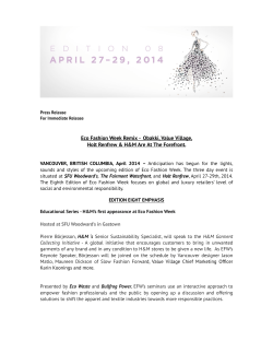 Eco Fashion Week Press Release - Vancouver Economic Commission