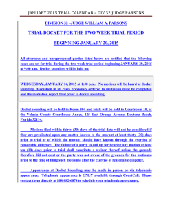 January 2015 Trial Docket