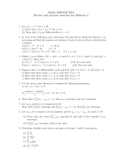 Maths 4200-Fall 2014 Review and practice exercises for Midterm 2