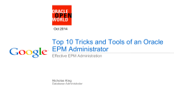 Top 10 Tricks and Tools of an Oracle EPM Administrator