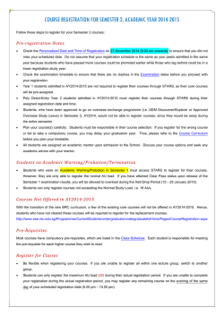 Instructions to Course Registration