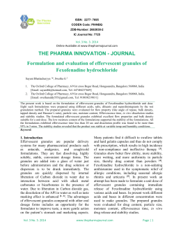 Formulation and evaluation of effervescent granules of