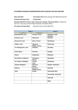 he whānau manaaki kindergartens ero schedule for 2015 reviews