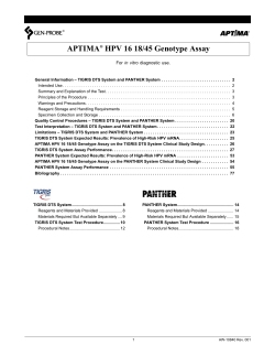 APTIMA HPV 16 18 45 Genotype Calibrators Kit