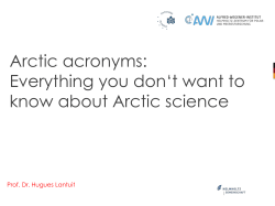 Arctic acronyms - Potsdam Summer School