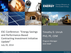 Dr. Tim Unruh - ESC Market Transformation Conference