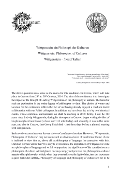 Wittgenstein ein Philosoph der Kulturen Wittgenstein, Philosopher of