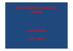 Role of EQA/Inter laboratory testing