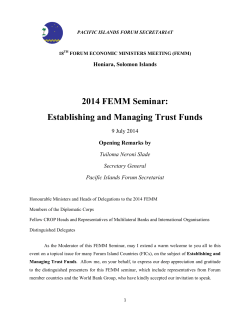 2014 FEMM Seminar: Establishing and Managing Trust Funds