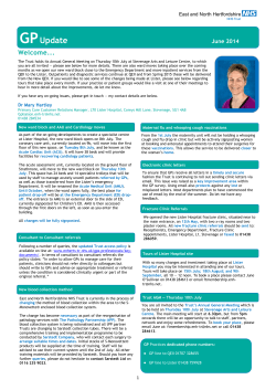 GP Update - June 2014 - East and North Herts NHS Trust