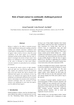 Role of hand contact in continually challenged postural