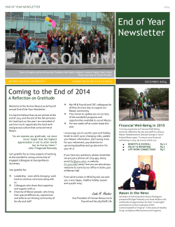 End of Year Newsletter - Human Resources and Payroll