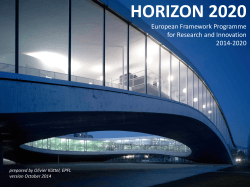 HORIZON 2020 European Framework Programme for Research and