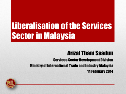MITI on Liberalisation of the Services Sector in Malaysia