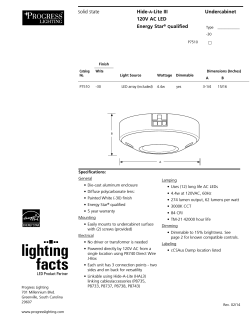 Spec Sheet - Progress Lighting