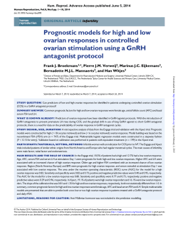 Prognostic models for high and low ovarian responses in controlled