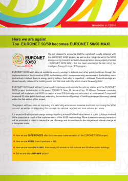 Here we are again! The EURONET 50/50 becomes EURONET 50