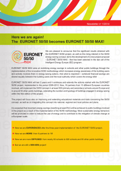 Here we are again! The EURONET 50/50 becomes EURONET 50