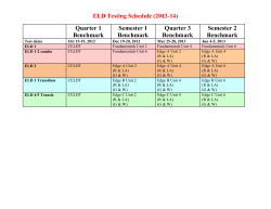 2013-14 ELD Benchmark Testing Schedule