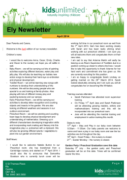 Ely Newsletter - Kidsunlimited