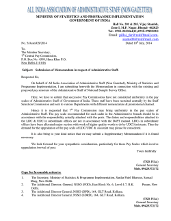 Memorandum submitted by All India Association of Administrative Staff