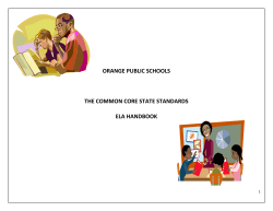 orange public schools the common core state standards ela handbook